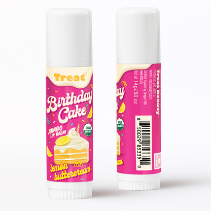 Lemon Buttercream Birthday Cake Jumbo Organic Lip Balm