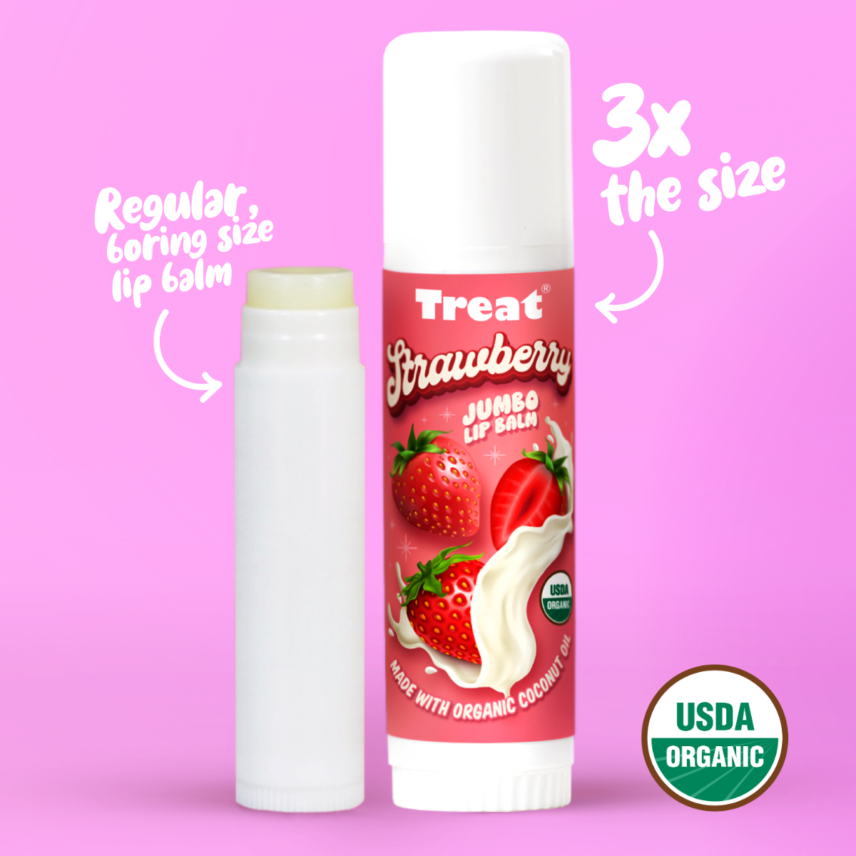 Strawberry Jumbo Organic Lip Balm
