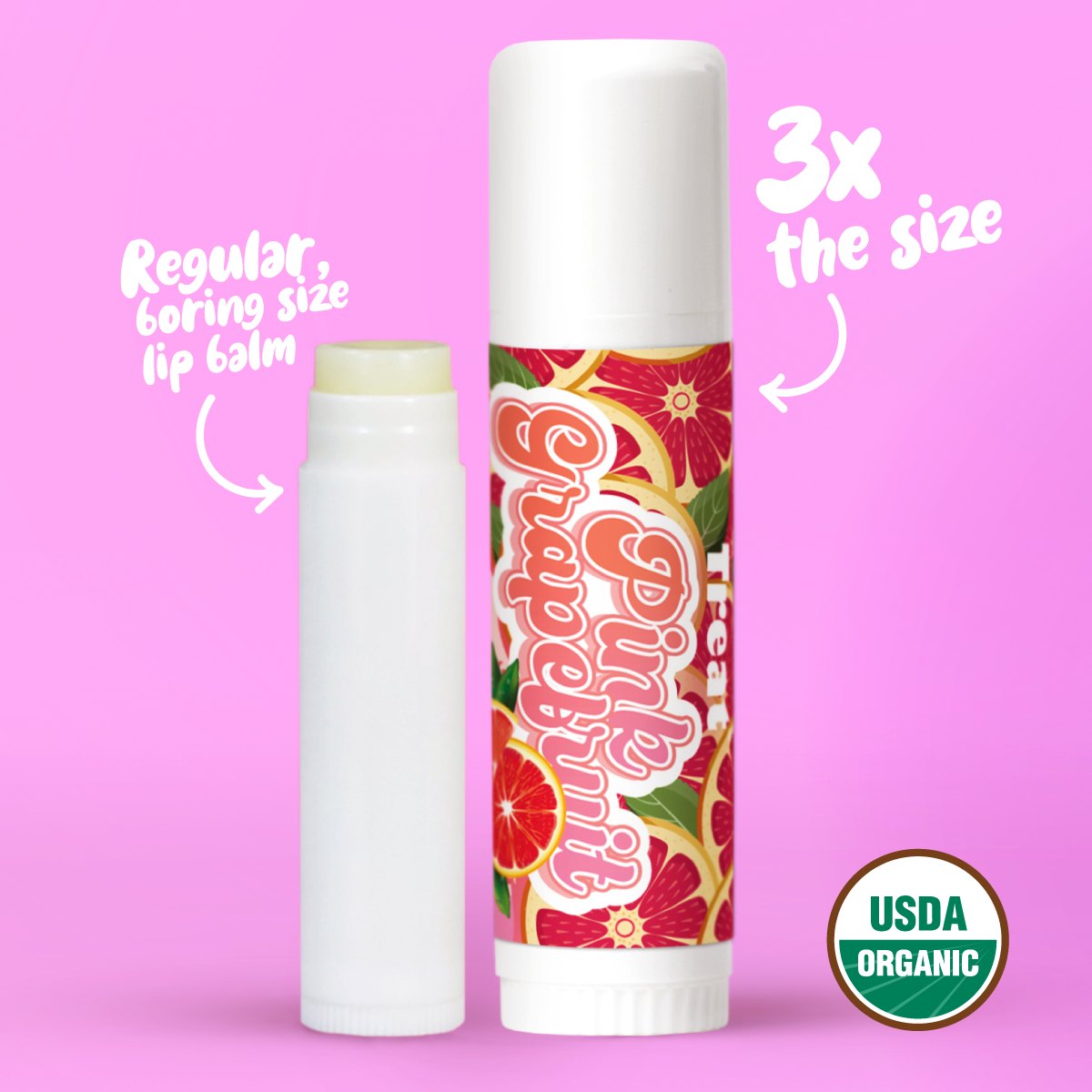 Pink Grapefruit Jumbo Organic Lip Balm